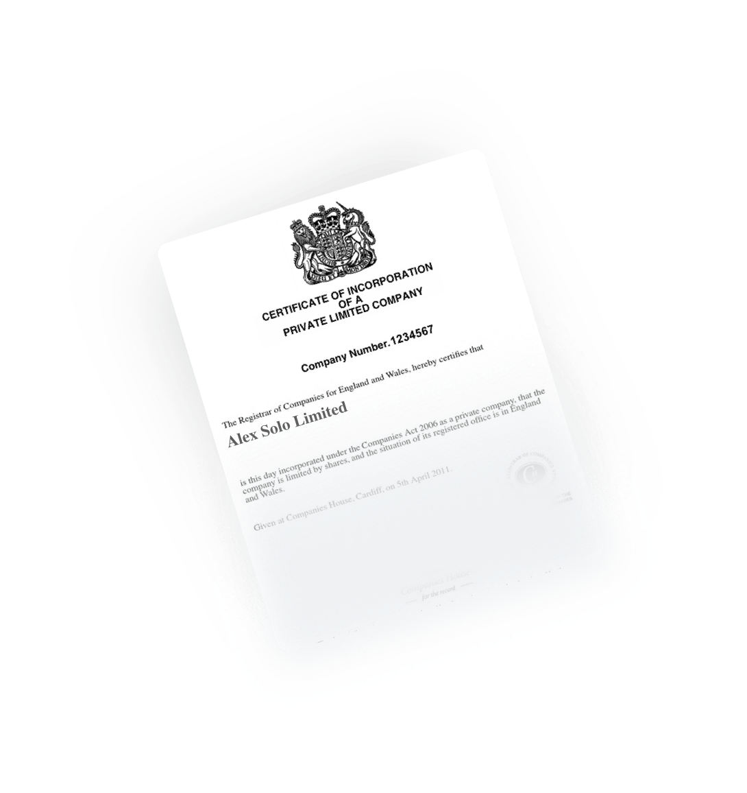certificate of incorporation of private limited company uk